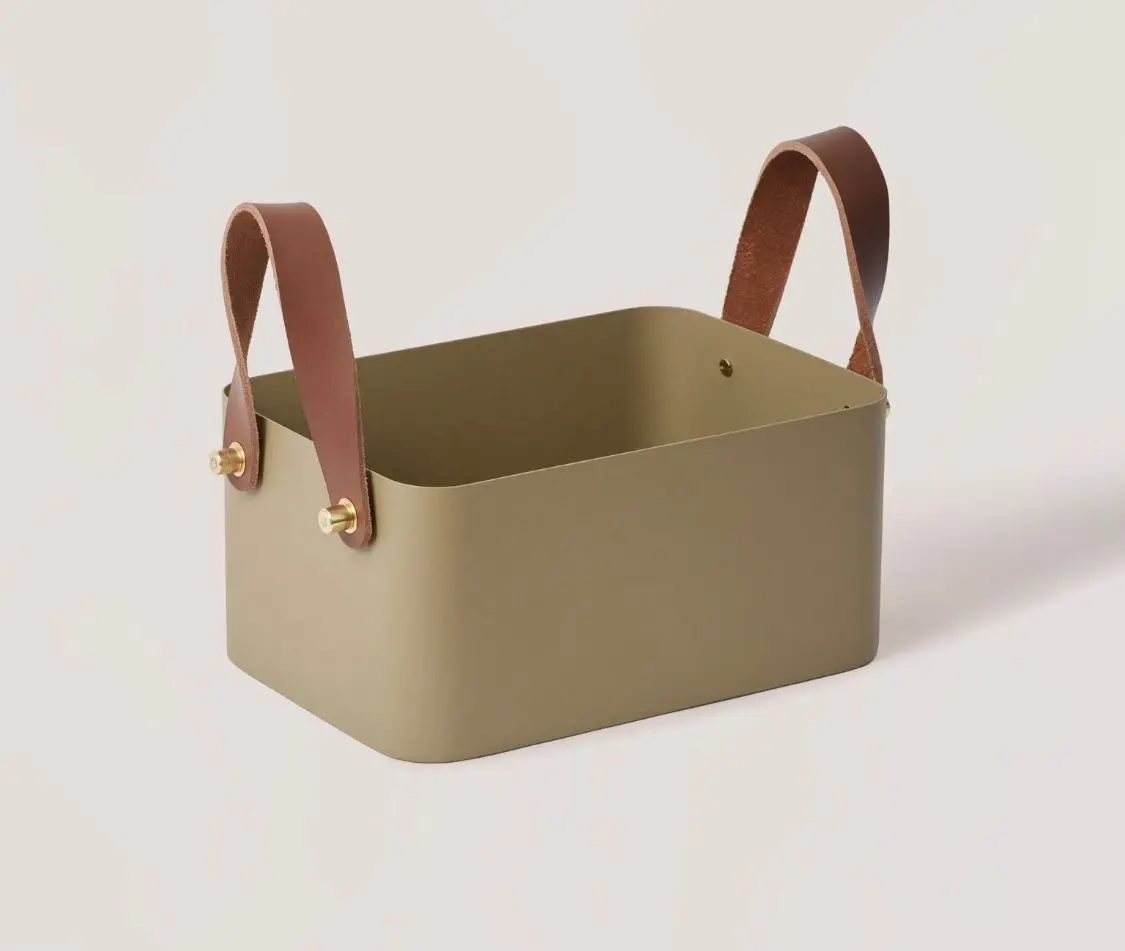 Classic Leather Handled Basket